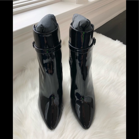 Saint Laurent Black Patent Soixante Vernice Grupy Boots Size 39 - Picture 6 of 12